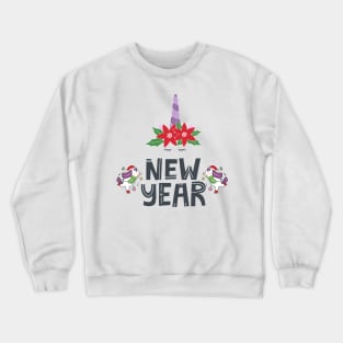 New Year Unicorns - Flowers Crewneck Sweatshirt